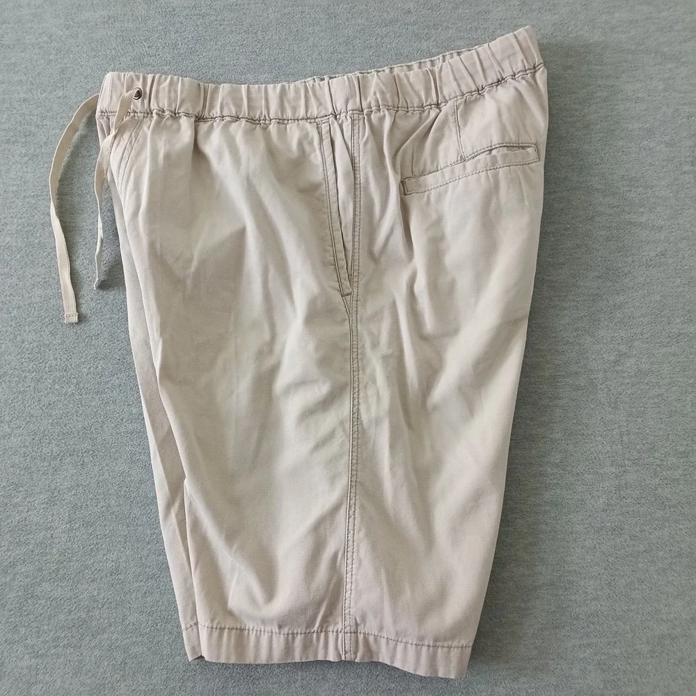 Lee Dungarees Mens Khaki Ripstop Cotton Elastic Waist Drawstring Shorts Size 34